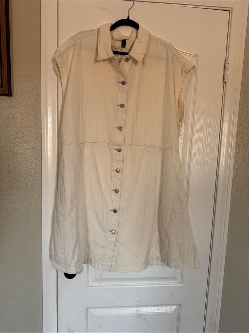 Universal Thread Cream Button-Front Shirt Dress
